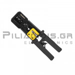 ΠΡΕΣΣΑ ΤΗΛΕΦΩΝΙΚΗ  RJ11, RJ12 / RJ45 (6P4C, 6P6C, 8P8C) PASS THROUGH ΜΕΤΑΛΛΙΚΗ ΜΕ ΚΑΣΤΑΝΙΑ