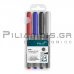 Set of Permanent Markers 4 Colors 1mm Tip
