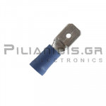 Ακροδέκτης Καλωδίου 1.5 - 2.5mm | Συρταρωτός Αρσενικό  6.3 x 0.8mm | Μπλε