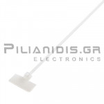 Cable Ties With Label (9.1mm) | 110x2,5mm | Ø20mm Max  | 100 Pieces |  White