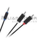 Cable 3.5mm Stereo Male - 2xRCA Male 3m