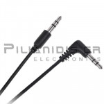 Καλώδιο 3.5mm Stereo Αρσενικό - 3.5mm Stereo Αρσενικό Γωνιακό 0.5m