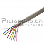 Flexible Cable  LIY(C)Y ΤΡ 4x2x0.25mm (Ø7.6mm) Shielded PVC Grey