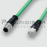Cable Profinet RJ45 Male (Straight) to M12 Male 4pin (Straight) | 0.3m | Cat.5e |D-Coded| PUR
