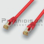 Patch Cord Cable S/FTP Cat6A RJ45 Male - RJ45 Male 1.0m Red