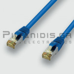 Patch Cord Cable S/FTP Cat6A RJ45 Male - RJ45 Male 1.0m Blue