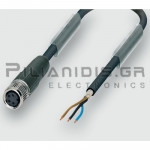 Καλώδιο M8 Θηλυκό 4pin (Ευθεία) σε 4x0.25mm² (PUR) | A-Coded | 2.0m | IP65/67 | C-Track