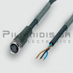 Καλώδιο M8 Θηλυκό 3pin (Ευθεία) σε 3x0.25mm² (PUR) | A-Coded | 2.0m | IP68 | C-Track