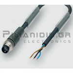 Cable M8 Male 3pin (Straight) to 3x0.25mm² (PUR) | A-Coded | 2.0m | IP68 | C-Track