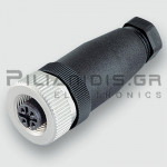 Connector M12 | 5pin | Female | A-Coded | Screw Terminal | PG7 | IP67 | Straight