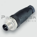 Connector M12 | 4pin | Male | A-Coded | Screw Terminal | PG7 | IP67 | Straight