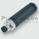 Connector M8 | 3pin | Male | Screw Terminal | IP67 | Straight