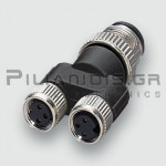 Splitter Βύσμα M12 Αρσενικό 4pin σε 2 x Βύσμα M8 Θηλυκό 3pin