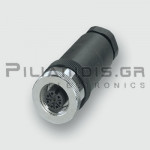 Connector M12 | 8pin | Female | A-Coded | Screw Terminal | PG9 | IP67 | Straight
