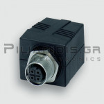 Adaptor Industrial Connector RJ45 to M12 Female | 4P | Angle | Cat.5e | Profinet,Ethernet