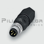 Connector M8 | 3pin | Male | Solder | IP67 | Straight