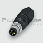 Connector M8 | 4pin | Male | Solder | IP67 | Straight