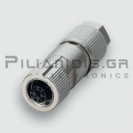Connector M12 | 8pin | Female | X-Coded | Cat6A | Solder | IP65/67 | Straight | Shielded