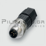 Connector M12 | 5pin | Male | A-Coded | Spring Terminal | IP65/67 | Straight