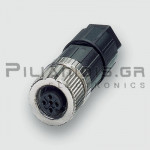 Connector M12 | 4pin | Female | A-Coded | Spring Terminal | IP65/67 | Straight