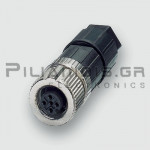 Βύσμα M12 | 5pin | Θηλυκό | A-Coded | Κολλητό | IP65/67 | Ευθεία