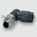 Connector M12 | 4pin | Male | A-Coded | Spring Terminal | IP65/67 | Angled