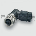 Connector M12 | 4pin | Female | A-Coded | Spring Terminal | IP65/67 | Angled