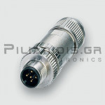 Connector M12 | 5pin | Male | A-Coded | Spring Terminal | IP65/67 | Straight | Shielded