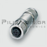 Connector M12 | 5pin | Female | A-Coded | Spring Terminal | IP65/67 | Straight | Shielded