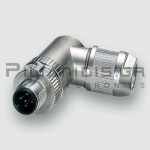 Connector M12 | 5pin | Male | A-Coded | Spring Terminal | IP65/67 | Angled | Shielded