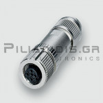 Connector M12 | 2pin | Female | B-Coded | Spring Terminal | IP65/67 | Straight | Shielded