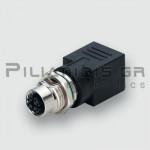 Adaptor Industrial Connector RJ45 to M12 Female | 8P | Angle | Cat.6A | Profinet,Ethernet
