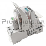 Relay 24VDC | 7A/250VAC-dc | DPDT |  with Base & Overload Diode