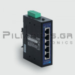Industrial Ethernet Switch | Unmanaged | 100MBit | 5-RJ45 | Vn: 12-48Vdc/24VAC | -40 to +75℃C