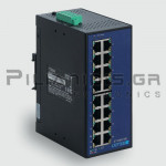 Industrial Ethernet Switch | Unmanaged | 100MBit | 16-RJ45 | Vn: 12-48Vdc/24VAC | -40 to +75℃C