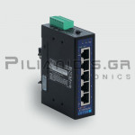 Βιομηχανικό Ethernet Switch | Unmanaged | 1GBit | 5-RJ45 | Vn: 9-48Vdc/24VAC | -40 to +75℃C