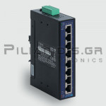 Industrial Ethernet Switch | Unmanaged | 1GBit | 8-RJ45 | Vn: 12-48Vdc/24VAC | -40 to +75℃C