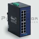Industrial Ethernet Switch | Unmanaged | 1GBit | 16-RJ45 | Vn: 12-48Vdc/24VAC | -40 to +75℃C