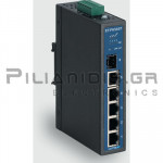 Industrial Ethernet Switch | Unmanaged | 1GBit | 4-RJ45 PoE, 1-RJ45, 1-SFP | -40 to +75℃C