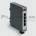 Βιομηχανικό Ethernet Switch | Unmanaged | 100MBit | 4-RJ45 | Vn: 24V AC/DC | -25 to +75℃C