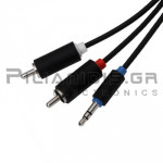 Cable 3.5mm Stereo Male - 2xRCA Male 5.0m