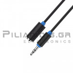 Cable 3.5mm Stereo Male - 3.5mm Stereo Female 1.50m