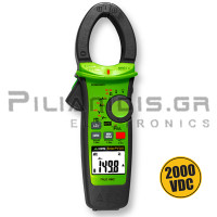 Clamp meter Digital Solar AC-DC True-RMS (2000V & 600A AC/DC) + Capacitance, Ω, Hz, ℃C