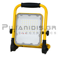 Portable Floodlight LED | Rechargeable | 30W | 6500K | 900lm | CRI >80 | IP65 ,IK08